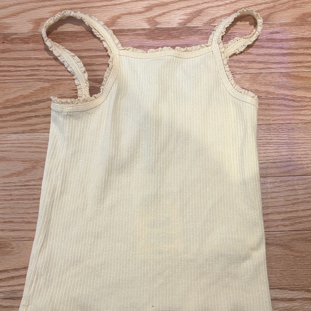 Zara Kids Yellow Ribbed Tank Top